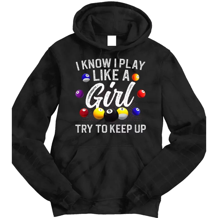 Funny Billiards Design For Women Pool Billiard Player Tie Dye Hoodie