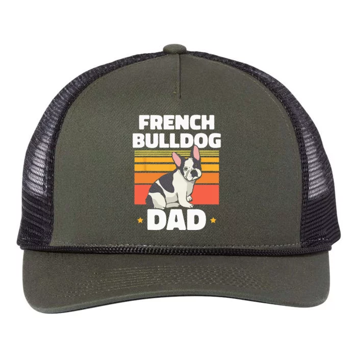 French Bulldog Dad Lover Owner Frenchie French Bulldog Retro Rope Trucker Hat Cap