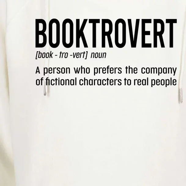 Funny Booktrovert Definition Reading Fan Book Lover Introvert Womens Funnel Neck Pullover Hood