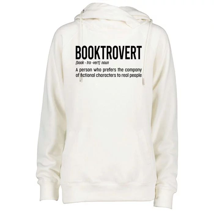 Funny Booktrovert Definition Reading Fan Book Lover Introvert Womens Funnel Neck Pullover Hood