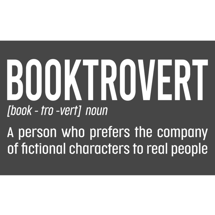 Funny Booktrovert Definition Reading Fan Book Lover Introvert Bumper Sticker