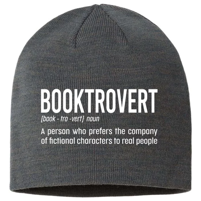 Funny Booktrovert Definition Reading Fan Book Lover Introvert 8 1/2in Sustainable Knit Beanie