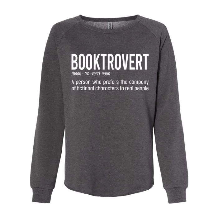 Funny Booktrovert Definition Reading Fan Book Lover Introvert Womens California Wash Sweatshirt