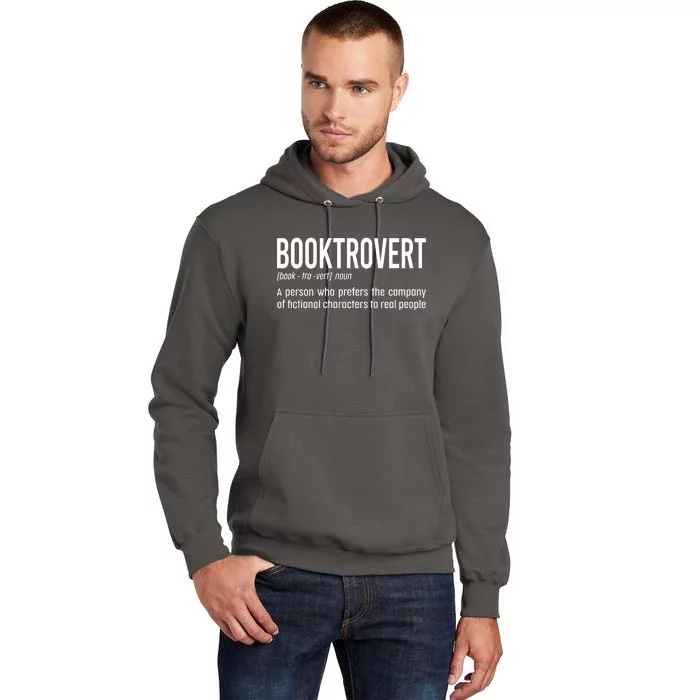 Funny Booktrovert Definition Reading Fan Book Lover Introvert Tall Hoodie