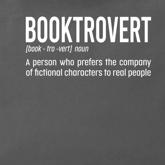 Funny Booktrovert Definition Reading Fan Book Lover Introvert Zip Tote Bag