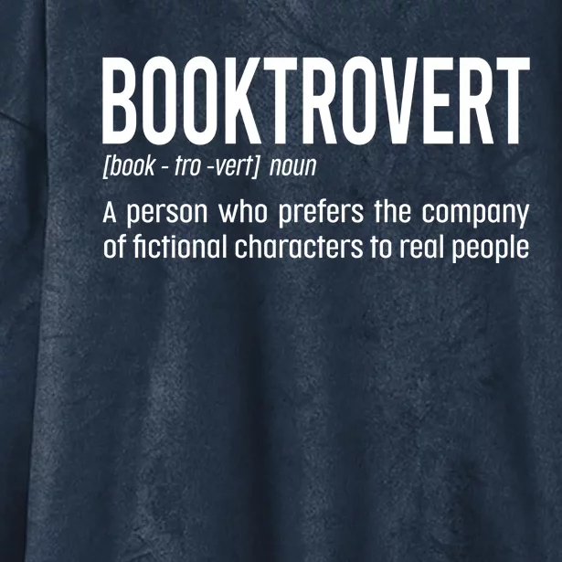 Funny Booktrovert Definition Reading Fan Book Lover Introvert Hooded Wearable Blanket