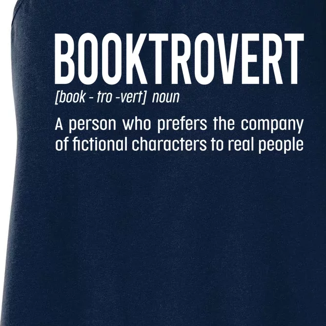 Funny Booktrovert Definition Reading Fan Book Lover Introvert Women's Racerback Tank