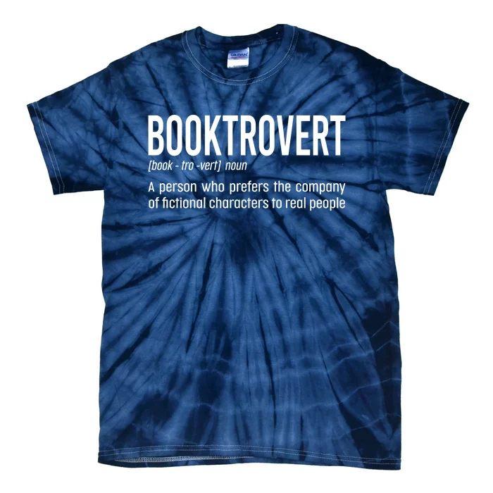 Funny Booktrovert Definition Reading Fan Book Lover Introvert Tie-Dye T-Shirt