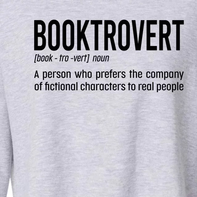 Funny Booktrovert Definition Reading Fan Book Lover Introvert Cropped Pullover Crew