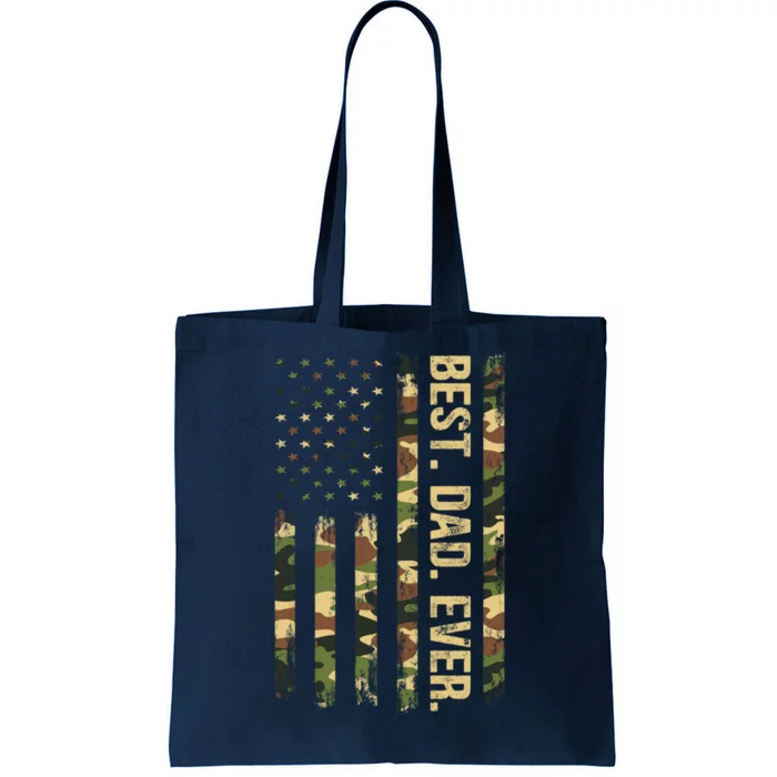 Funny Best Dad Ever American Military Camouflage Flag Gift Tote Bag