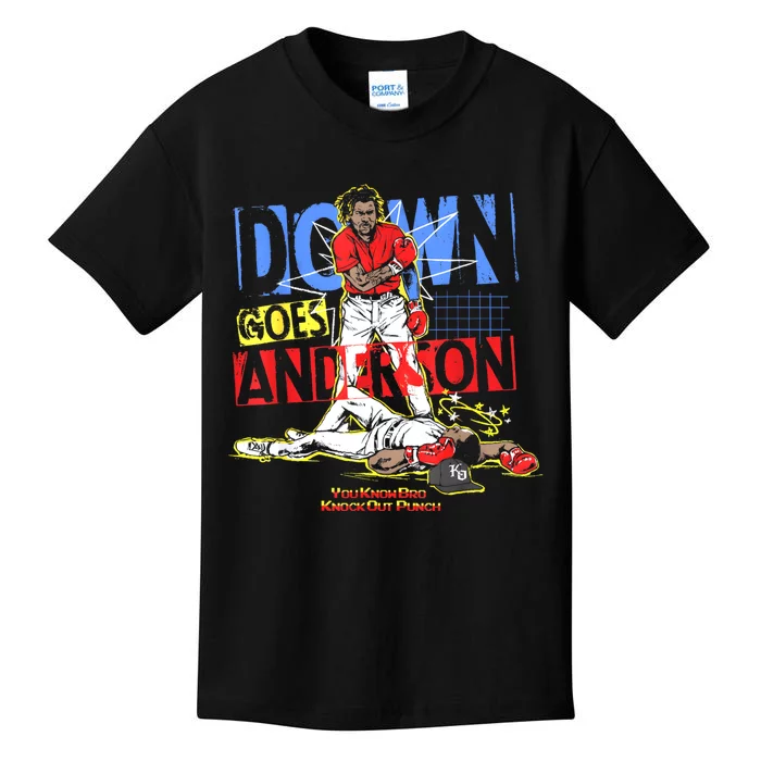 FUNNY BASEBALL DOWN GOES ANDERSON Kids T-Shirt