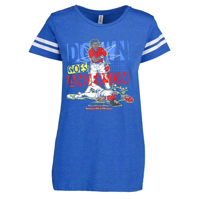 FUNNY BASEBALL DOWN GOES ANDERSON Enza Ladies Jersey Football T-Shirt