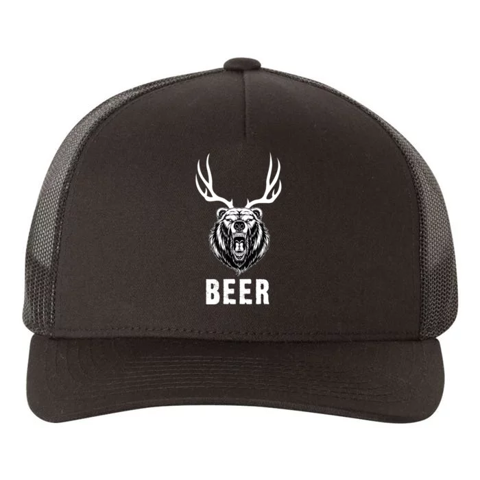 Funny Bear Deer Beer Gift Yupoong Adult 5-Panel Trucker Hat