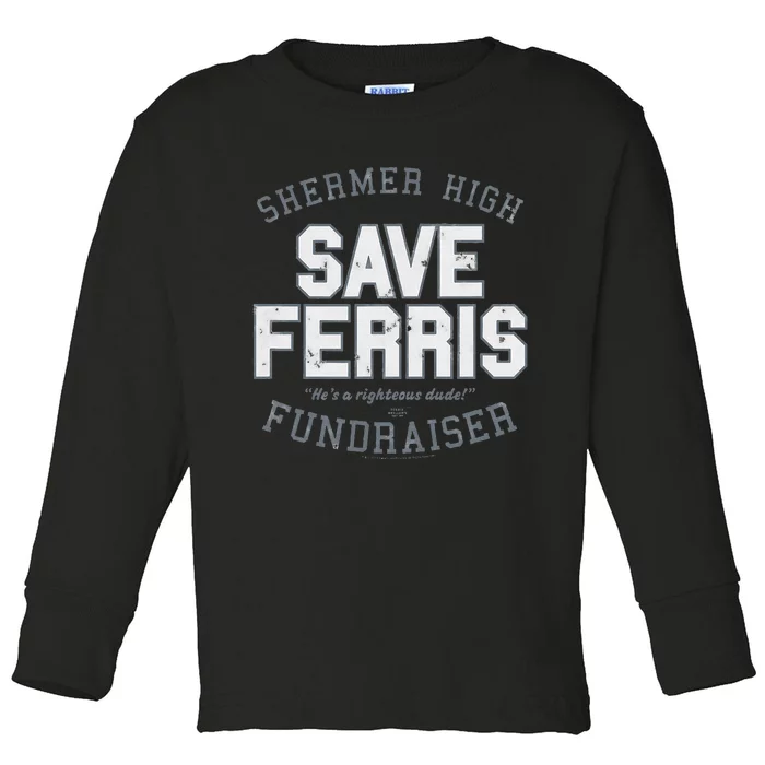 F.E.R.R.I.S B.U.E.L.L.E.R.S Day Off Shermer High Save Ferris Toddler Long Sleeve Shirt