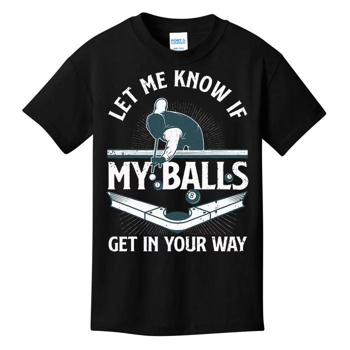 Funny Billiards Design For Women Billiard Pool Player Kids T-Shirt