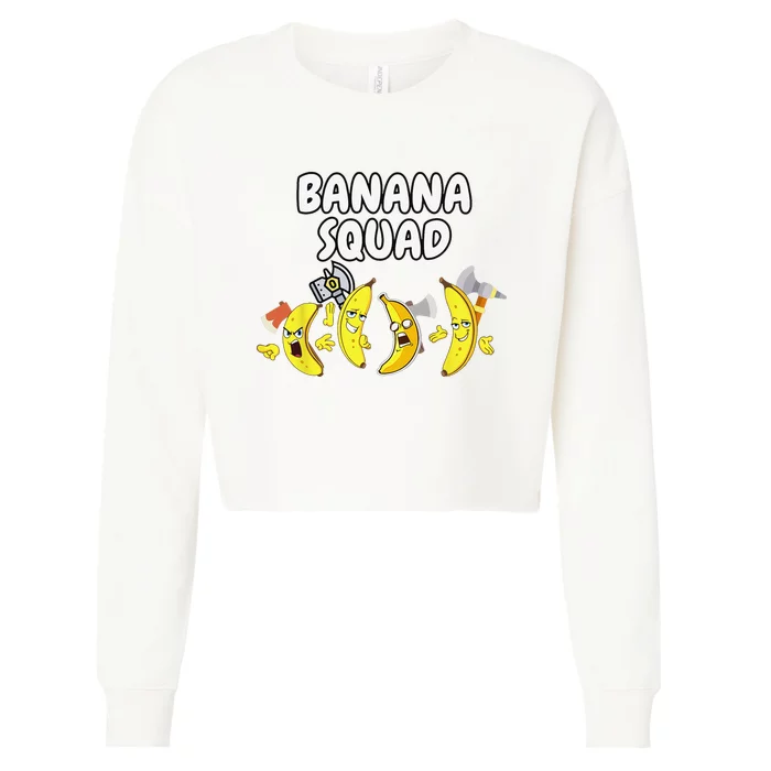 Funny Banana Design For  Banana Fruit Lovers Cropped Pullover Crew