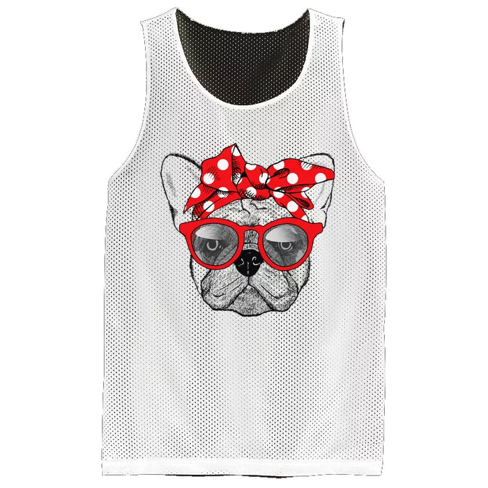 French Bulldog Dog Mom Bandana Sunglasses Mother's Day Mesh Reversible Basketball Jersey Tank