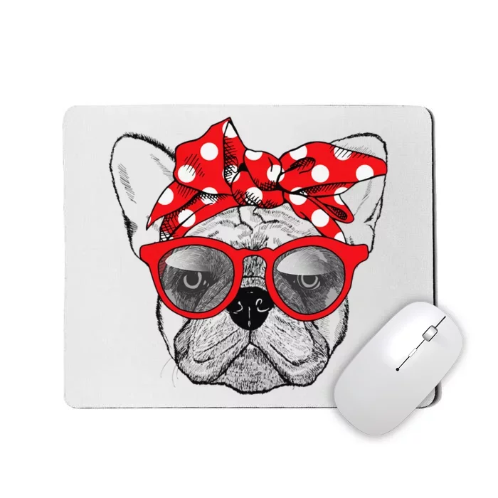 French Bulldog Dog Mom Bandana Sunglasses Mother's Day Mousepad