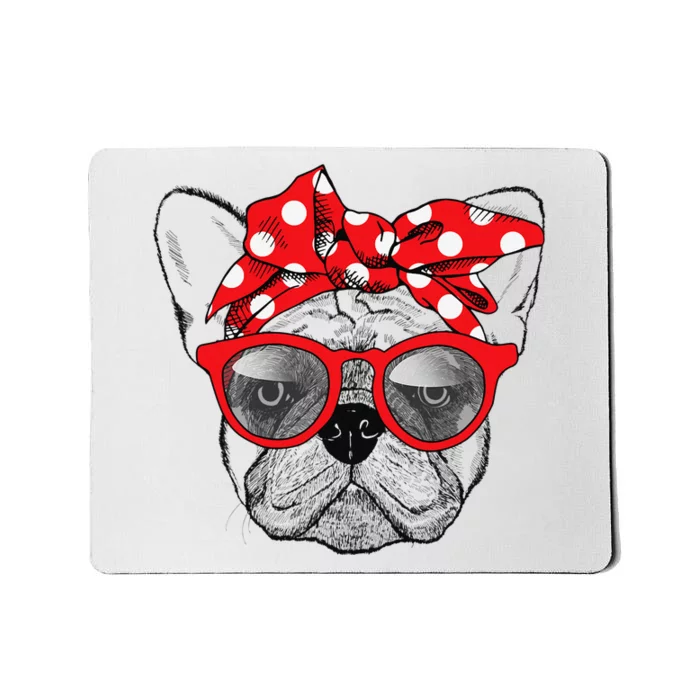 French Bulldog Dog Mom Bandana Sunglasses Mother's Day Mousepad