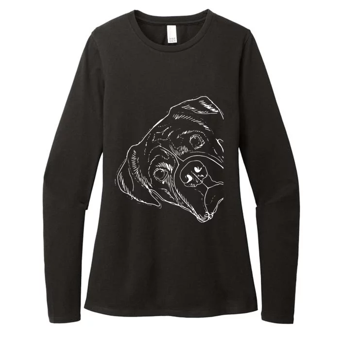 Funny Boxer Dog Womens CVC Long Sleeve Shirt