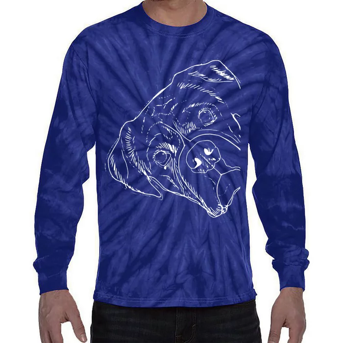 Funny Boxer Dog Tie-Dye Long Sleeve Shirt