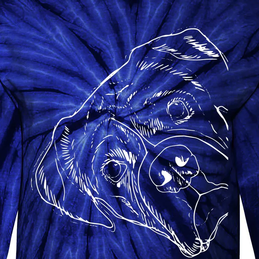 Funny Boxer Dog Tie-Dye Long Sleeve Shirt