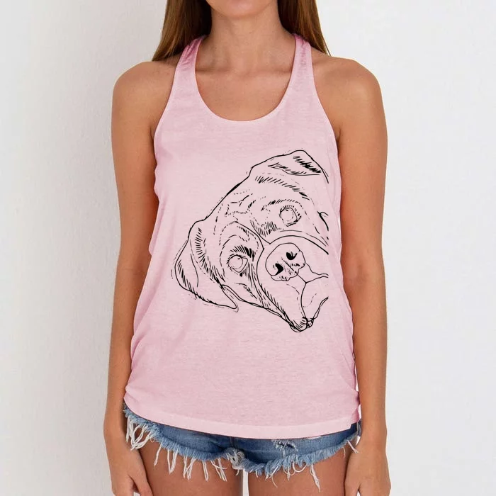 Funny Boxer Dog Women's Knotted Racerback Tank