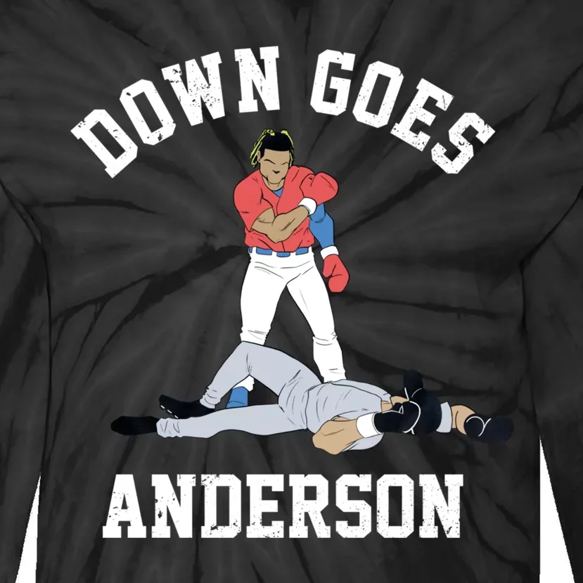 FUNNY BASEBALL DOWN GOES ANDERSON Tie-Dye Long Sleeve Shirt