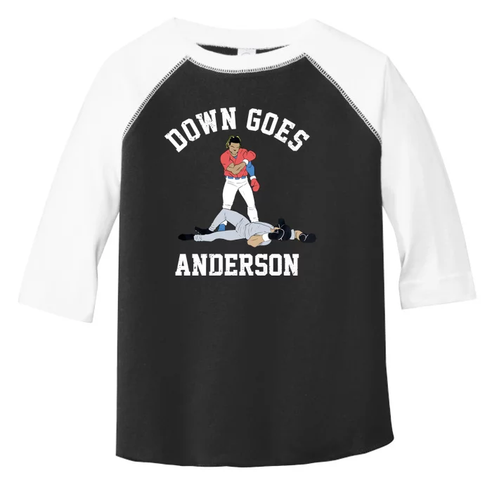 FUNNY BASEBALL DOWN GOES ANDERSON Toddler Fine Jersey T-Shirt