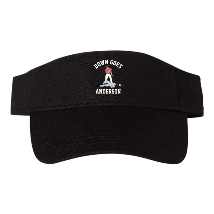 FUNNY BASEBALL DOWN GOES ANDERSON Valucap Bio-Washed Visor