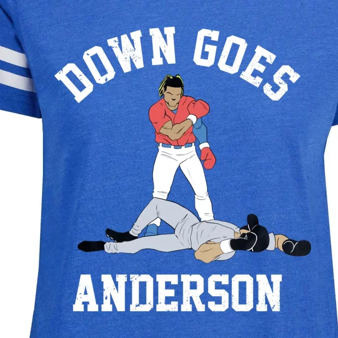 FUNNY BASEBALL DOWN GOES ANDERSON Enza Ladies Jersey Football T-Shirt