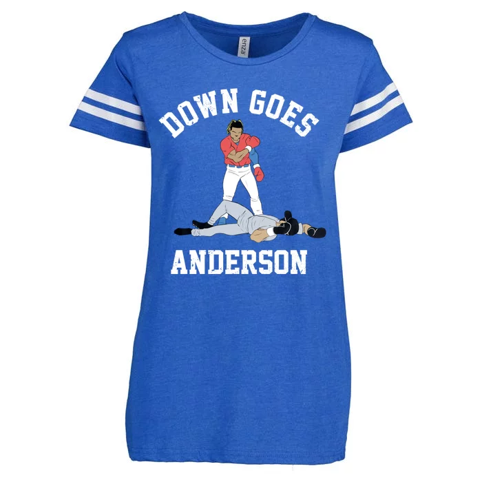 FUNNY BASEBALL DOWN GOES ANDERSON Enza Ladies Jersey Football T-Shirt