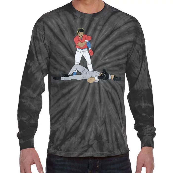 FUNNY BASEBALL DOWN GOES ANDERSON Tie-Dye Long Sleeve Shirt