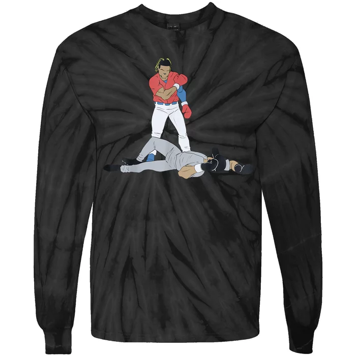 FUNNY BASEBALL DOWN GOES ANDERSON Tie-Dye Long Sleeve Shirt