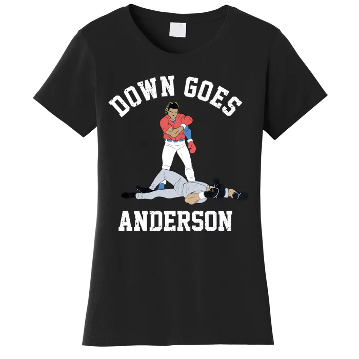 FUNNY BASEBALL DOWN GOES ANDERSON Women's T-Shirt