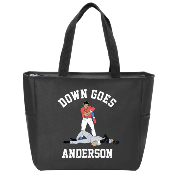 FUNNY BASEBALL DOWN GOES ANDERSON Zip Tote Bag