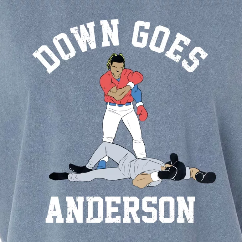 FUNNY BASEBALL DOWN GOES ANDERSON Garment-Dyed Women's Muscle Tee