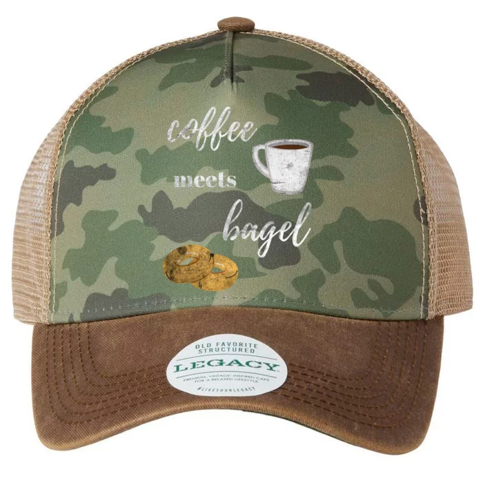 Foodie Breakfast Design Funny Coffee Meets Bagels Food Lover Gift Legacy Tie Dye Trucker Hat