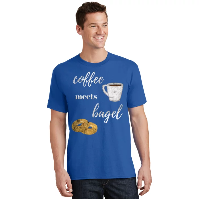 Foodie Breakfast Design Funny Coffee Meets Bagels Food Lover Gift T-Shirt