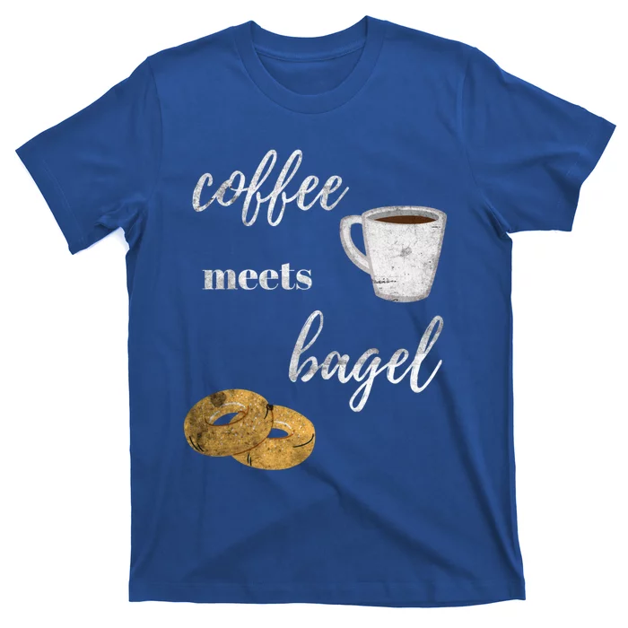 Foodie Breakfast Design Funny Coffee Meets Bagels Food Lover Gift T-Shirt