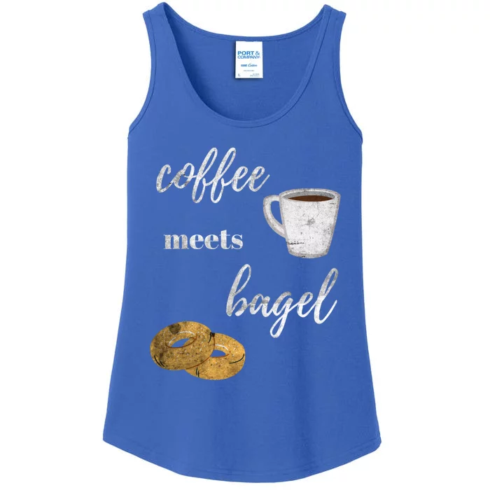 Foodie Breakfast Design Funny Coffee Meets Bagels Food Lover Gift Ladies Essential Tank