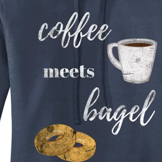 Foodie Breakfast Design Funny Coffee Meets Bagels Food Lover Gift Women's Pullover Hoodie