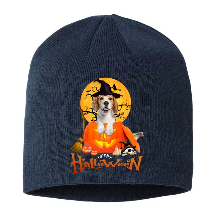 Funny Beagle Dog Spooky Halloween 8 1/2in Sustainable Knit Beanie