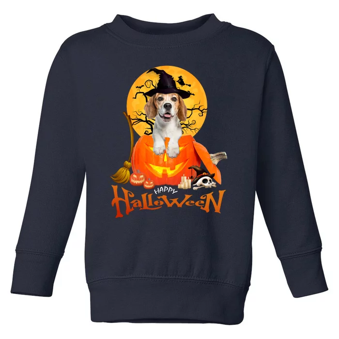 Funny Beagle Dog Spooky Halloween Toddler Sweatshirt