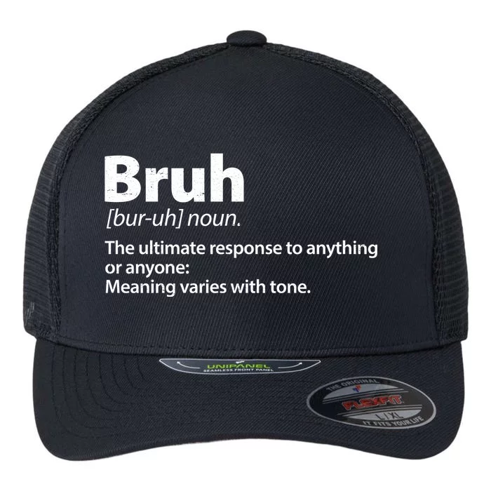 Funny Bruh Definition Flexfit Unipanel Trucker Cap