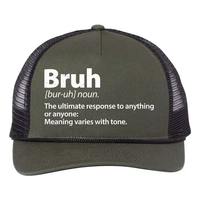 Funny Bruh Definition Retro Rope Trucker Hat Cap