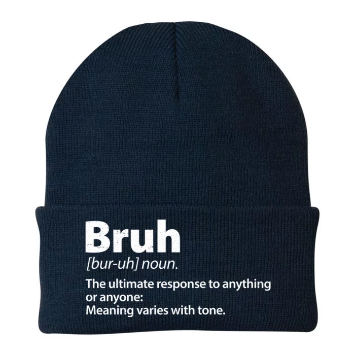 Funny Bruh Definition Knit Cap Winter Beanie