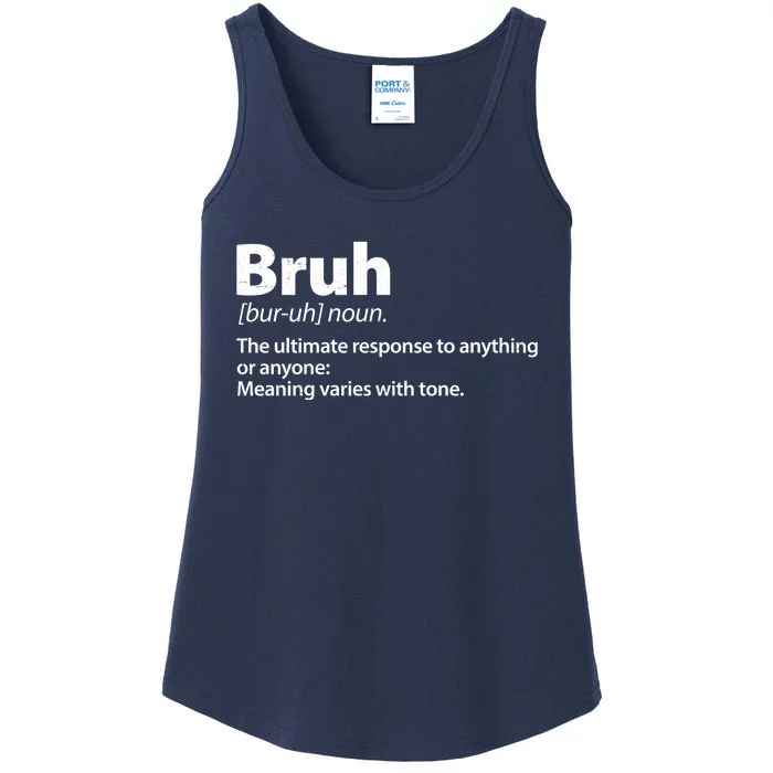 Funny Bruh Definition Ladies Essential Tank