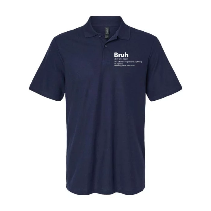 Funny Bruh Definition Softstyle Adult Sport Polo