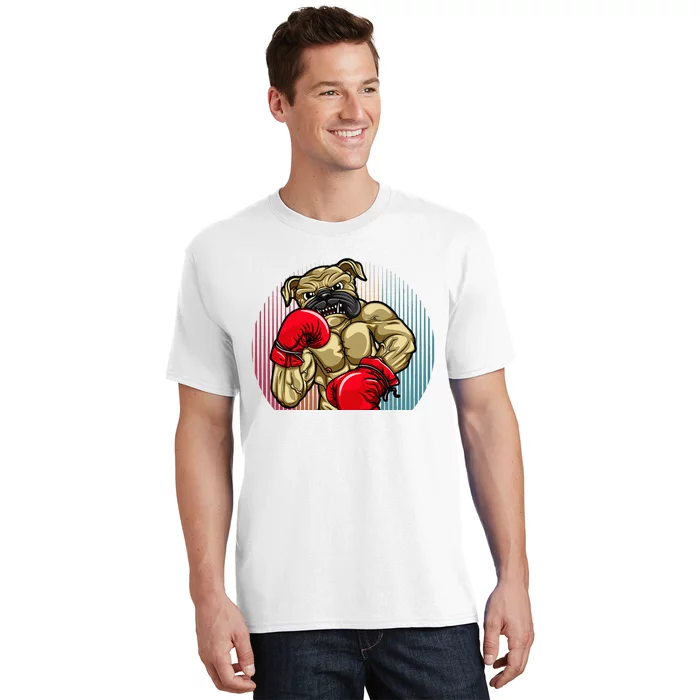 Funny Boxing Dog Wearing Heavyweight Boxing Gloves Bulldog T-Shirt